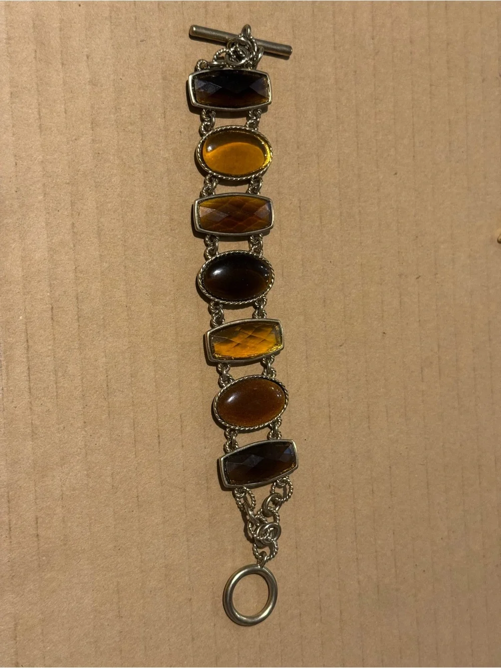 Vintage Panel Link Toggle Bracelet